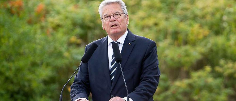 Bundespräsident Joachim Gauck während seiner Rede am 1. September in Danzig. 
