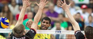 Wenig Spaß am Netz... hatten die deutschen Männer im ersten WM-Spiel.