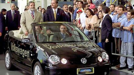Ex-Präsident Lula gratulierte VW 2003 zum Jubiläum.