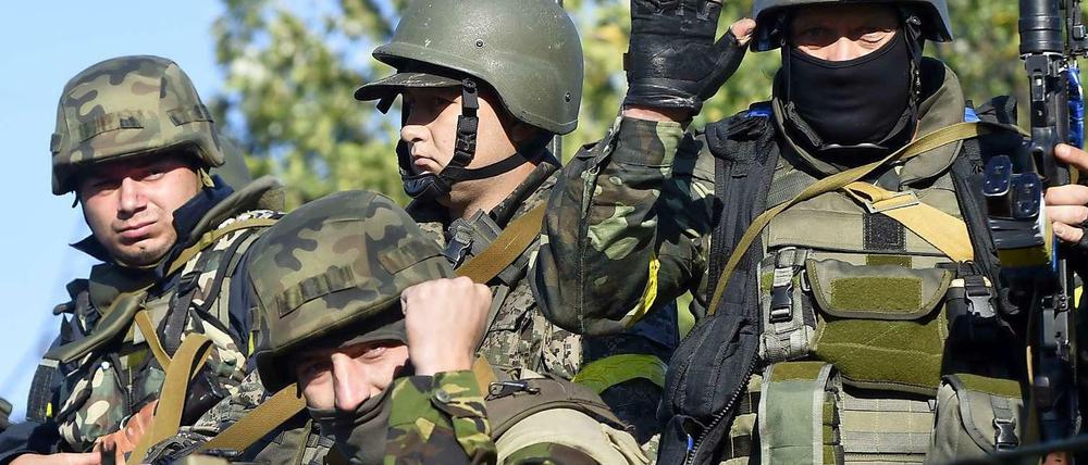 Ukrainische Soldaten in der Ostukraine. Militärisch, das zeichnet sich ab, können sie den Krieg mit Russland kaum gewinnen. 