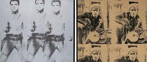 "Triple Elvis" (1963) und "Four Marlon" (1966) von Andy Warhol.