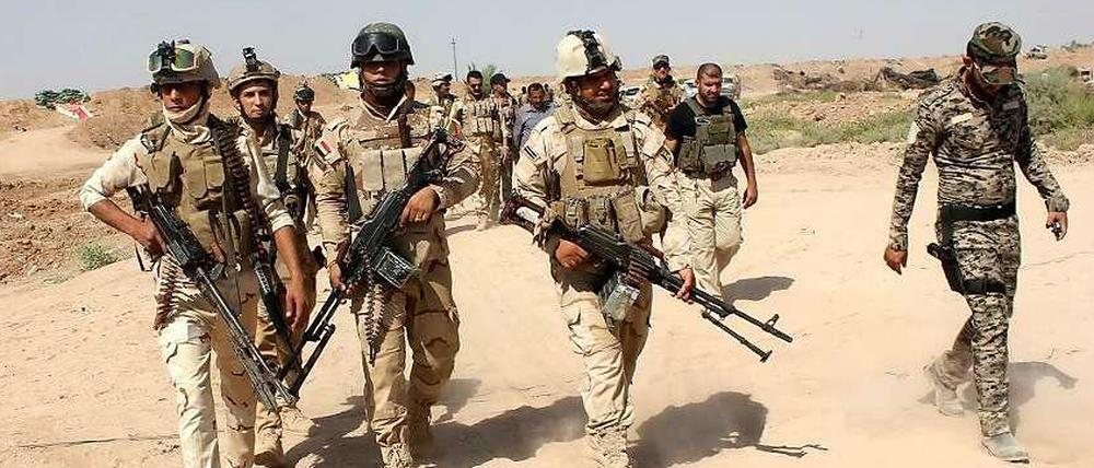 Irakische Soldaten bei einem Einsatz gegen die Terrormiliz IS