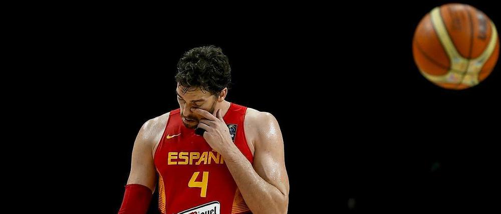 Augen abwischen und weiter? Vielleicht war es das letzte Spiel im Nationaldress für Pau Gasol.