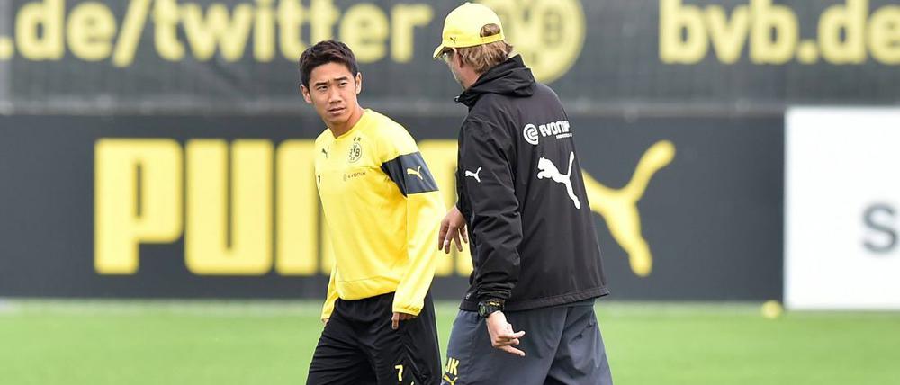 Kurz vor dem Comeback. Trainer Klopp braucht Shinji Kagawa.