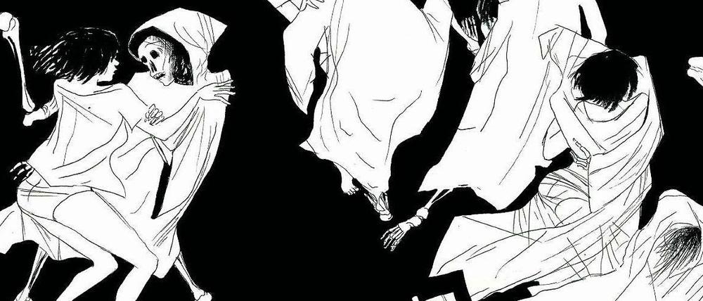 Abschied und Neuanfang. Eine Doppelseite aus "Als David seine Stimme verlor".