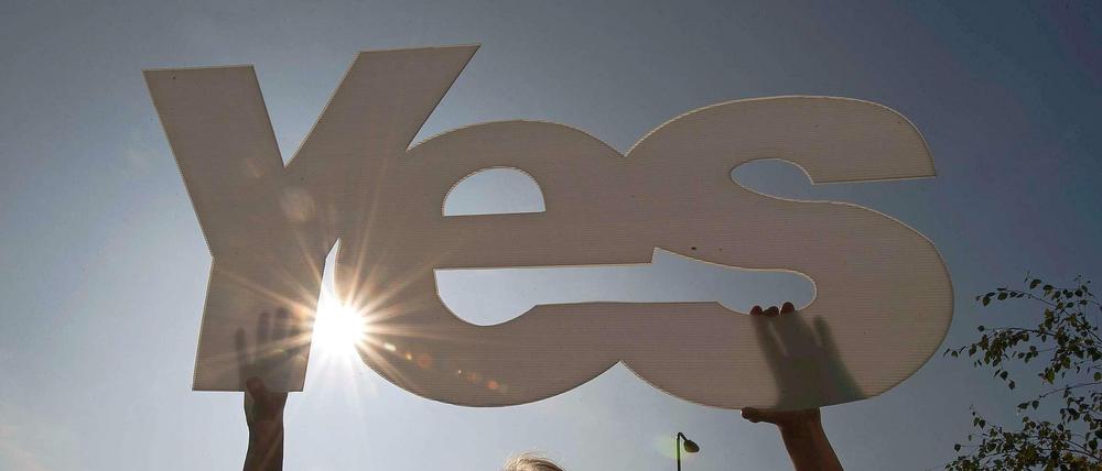 Yes. Ein Ja zu einem unabhängigen Schottland zöge ein Nein der großen Banken nach sich.