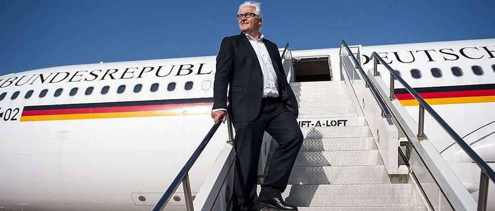 Außenminister Frank-Walter Steinmeier in Masar-i-Scharif, Afghanistan.