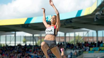 Malaika Mihambo bei den Team-Europameisterschaft 2014 in Braunschweig 