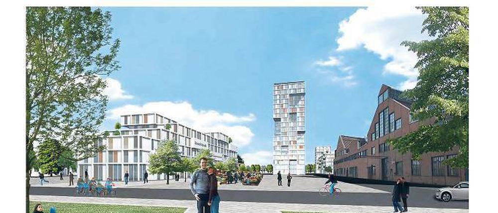 Neues Berliner Wahrzeichen: Der „Startup Tower“. Das 20-stöckige Hochhaus soll für eine neue Aufbruchstimmung an der Peripherie der Innenstadtbezirke stehen.