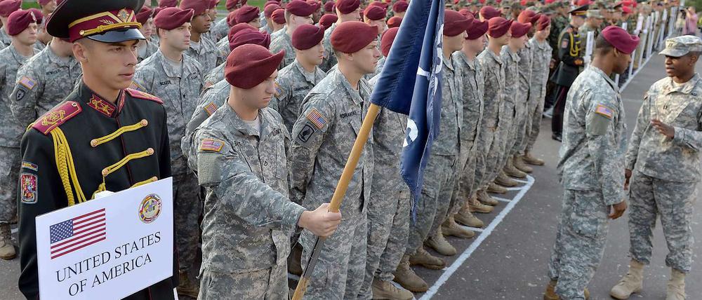 Bei der Eröffnungszeremonie: Manöverteilnehmer der US-Armee.