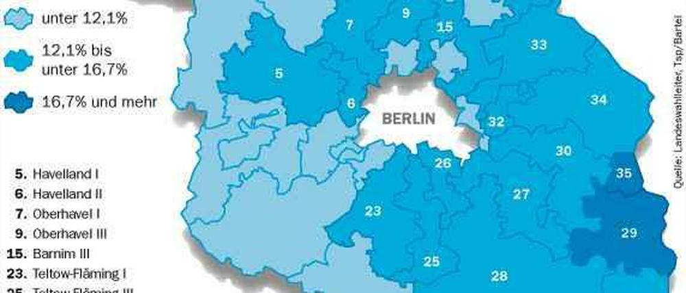 Stimmenanteile für die AfD.