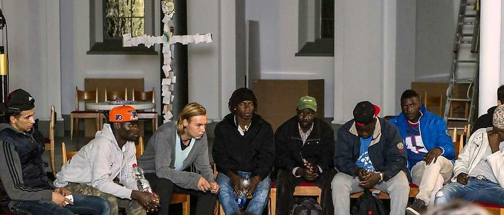 Die Flüchtlinge in der Kreuzberger Thomaskirche am Mariannenplatz.