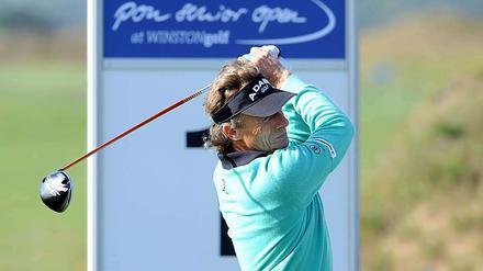 Seltenes Vergnügen: Bernhard Langer bei einem Turnier - wie diese Woche in Schwerin - in Deutschland.