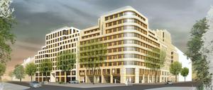 Alles neu. An der Bundesallee, Ecke Nachodstraße sollen diese Büroriegel und dahinter Wohnungen entstehen. Das Baurecht hätte auch ein Hochhaus erlaubt.