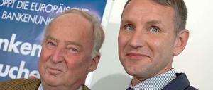 Alexander Gauland, AfD-Chef in Brandenburg (links), und Björn Höcke, Chef der Partei in Thüringen.