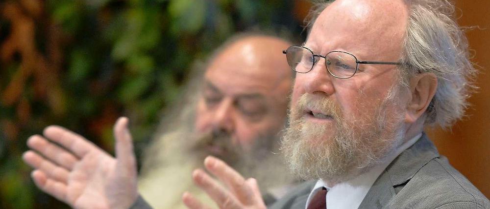 Der frühere Bundestagspräsident Wolfgang Thierse (SPD), hier gemeinsam mit dem Jenaer Stadtjugendpfarrer Lothar König
