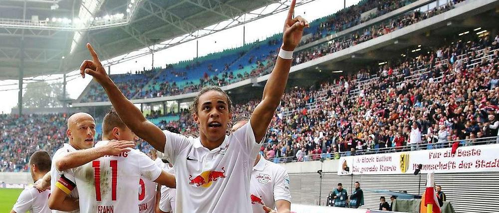 Matchwinner im Spitzenspiel: Yussuf Poulsen erzielte zwei Treffer beim 3:1-Sieg gegen Eintracht Braunschweig.
