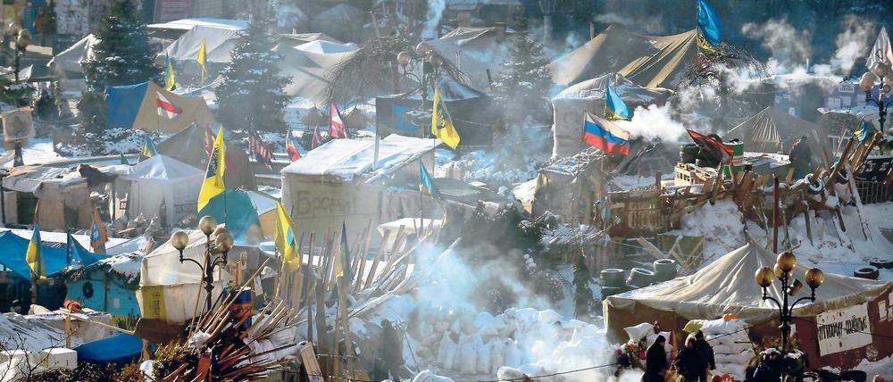 Nur Freiheitskämpfer in Kiew? Der ARD-Programmbeirat sieht in der Berichterstattung im Ersten eine Schwarz-Weiß-Zeichnung zugunsten der Maidan-Bewegung. Foto: AFP
