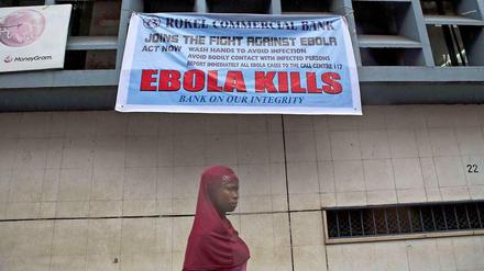Ebola-Warnung in Freetown, der Hauptstadt von Sierra Leone.