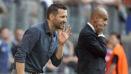 Prominenter Gegner zum Einstand: Der neue HSV-Coach Josef Zinnbauer (l.) und Bayern-Trainer Pep Guardiola .