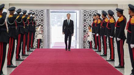 Baschar al-Assad, Präsident von Syrien, kommt zu einer Zeremonie im Präsidentenpalast an. 