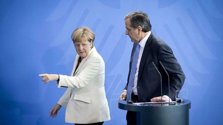 Auf dem Weg zum Wachstum. Kanzlerin Angela Merkel und Griechenlands Regierungschef Antonis Samaras am Dienstag in Berlin.