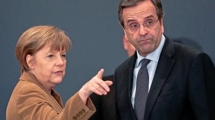Antonis Samaras weiß, dass gegen den Willen von Angela Merkel in Europa nichts geht.