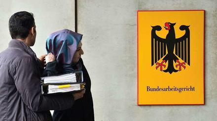 Verloren: Die Klägerin am Mittwoch vor dem Bundesarbeitsgericht.