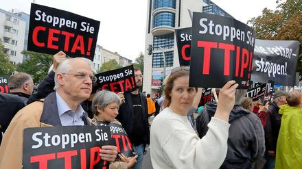 Protest gegen die Freihandelsabkommen.