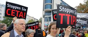 Protest gegen die Freihandelsabkommen.