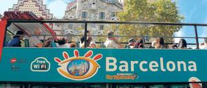 Touristen in Barcelona.
