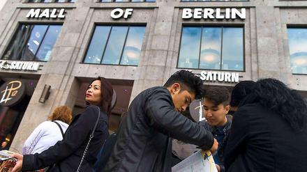 Hier geht's lang. Mall of Berlin-Eingang am Leipziger Platz, 