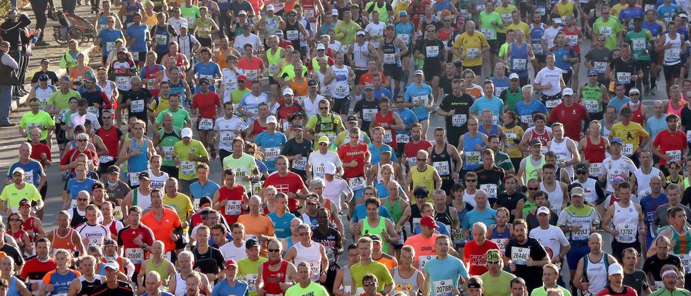 Gemeinsam gegen einen Widersacher. Ob nun Hobbyläufer oder Weltrekordanwärter - beim Berlin-Marathon haben die Teilnehmer gegen den inneren Schweinehund gekämpft.