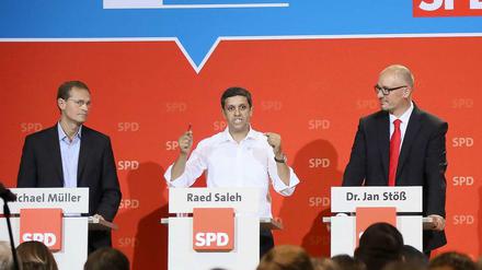 Michael Müller, Raed Saleh und Jan Stöß konkurrieren um die Nachfolge von Klaus Wowereit.
