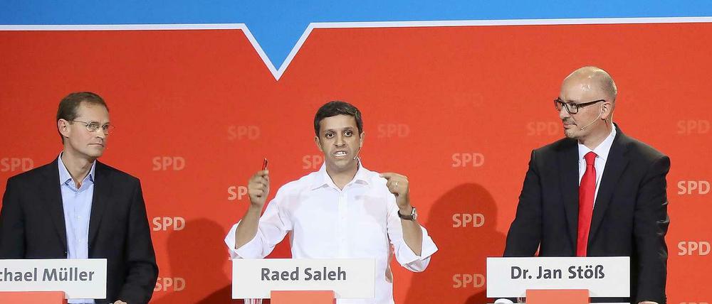 Michael Müller, Raed Saleh und Jan Stöß konkurrieren um die Nachfolge von Klaus Wowereit.