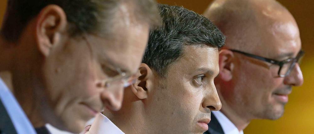 Die Drei von der Dankstelle: Müller, Saleh und Stöß (von links) sind bisher zu nett zueinander.