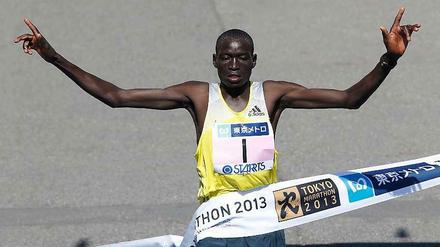 Kimetto beim Tokyo Marathon 2013.