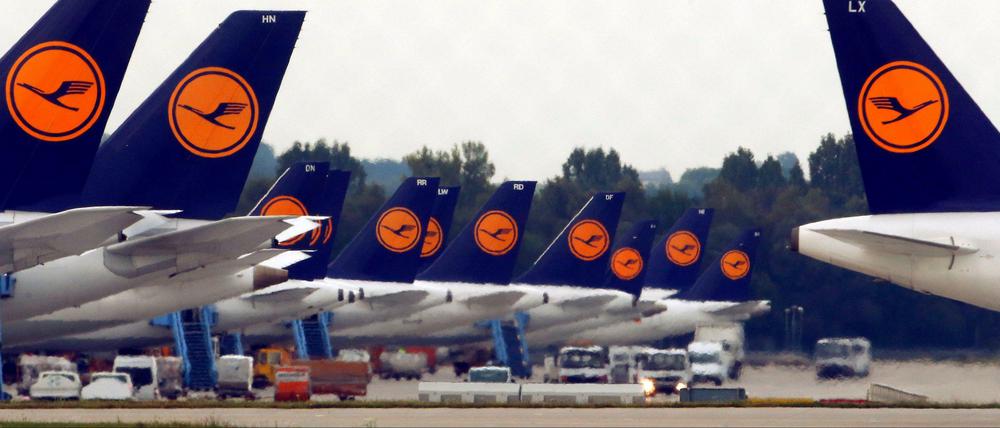 Bleiben am Boden: Die Langstreckenflüge der Lufthansa in Frankfurt.
