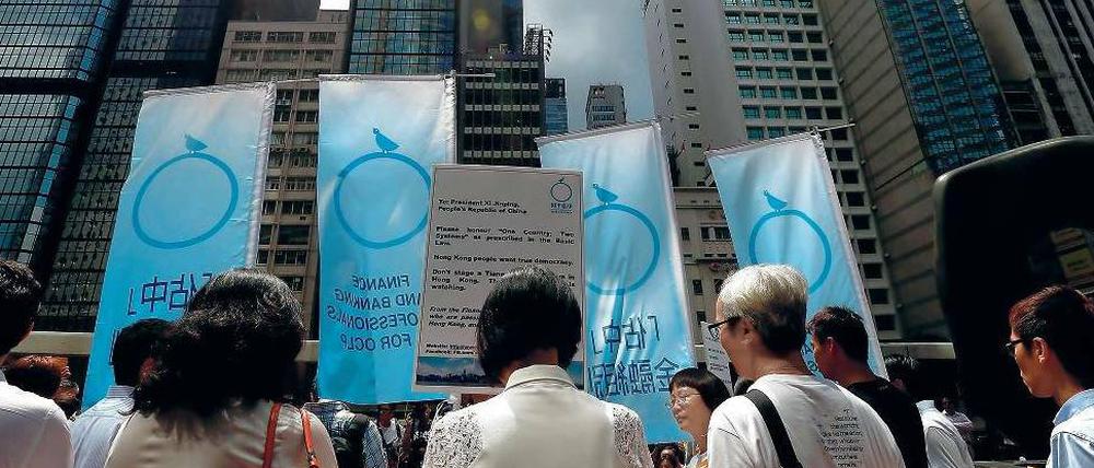 Protest in Hong Kongs Finanzdistrikt