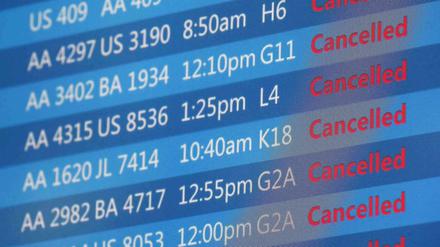 Alle Flüge gestrichen. Flughafen O'Hare in Chicago am Freitag.