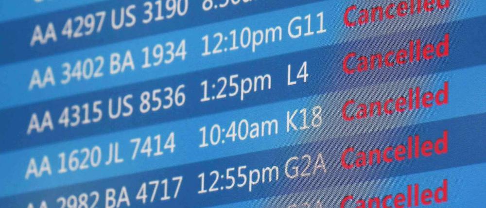 Alle Flüge gestrichen. Flughafen O'Hare in Chicago am Freitag.