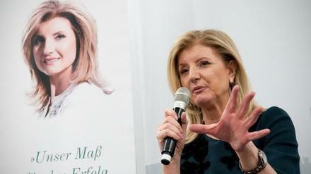 Arianna Huffington bei ihrer Buchpräsentation in der Hertie School of Governance.