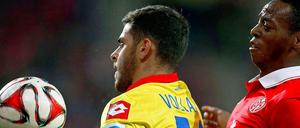 Sprung an die Tabellenspitz verpasst: Hoffenheim (l. Kevin Volland) und Mainz 05 (Junior Diaz) trennen sich 0:0-Unentschieden