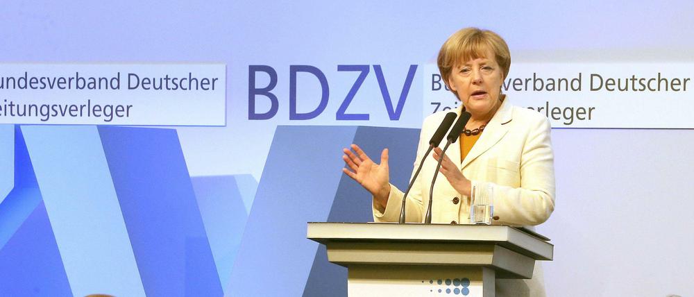Bundeskanzlerin Angela Merkel beim Jubiläum des Bundesverbandes der deutschen Zeitungsverleger.