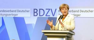Bundeskanzlerin Angela Merkel beim Jubiläum des Bundesverbandes der deutschen Zeitungsverleger.
