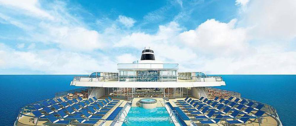 Optische Täuschung. Unendlich soll Schwimmern der Pool an Bord der neuen "Viking Star" vorkommen. Anbieter von Kreuzfahren kämpfen mit solchen Mitteln um ihre Passagiere.