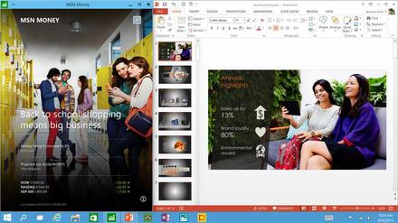 In Windows 10 sind Programme und Apps gleichberechtig und können nebeinander in Fenster organisiert werden.