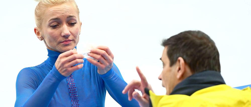 Unterstützung an der Bande: Mit Ingo Steuer als Trainer wurde Aljona Savchenko fünf Mal Paarlaufweltmeisterin.