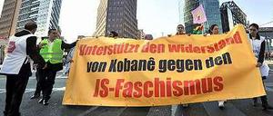 Eine pro-kurdische Demonstration am Potsdamer Platz (Bild vom 4.10.).