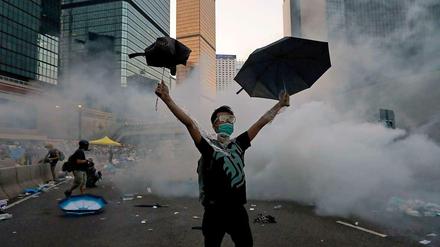 Die Demokratiebewegung in Hongkong wird auch „Regenschirm-Revolution“ genannt.